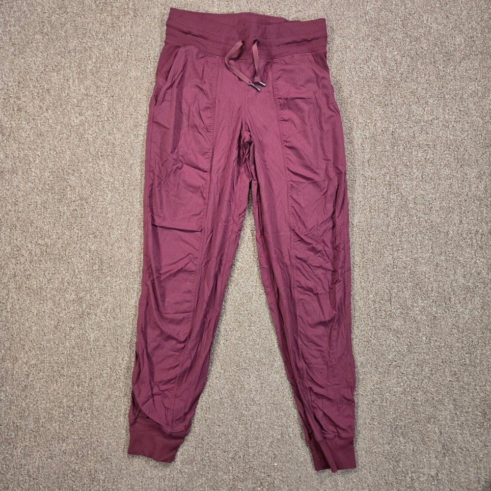 Lululemon Beyond the Studio Jogger Women Size 4 Maroon Red Textured Drawstring